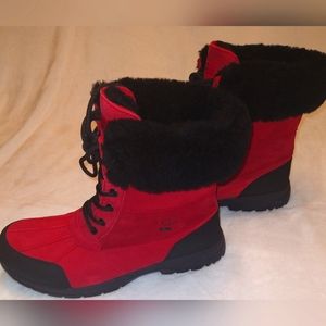 New - UGG Men's Butte Waterproof Red Boots - Sz 13
